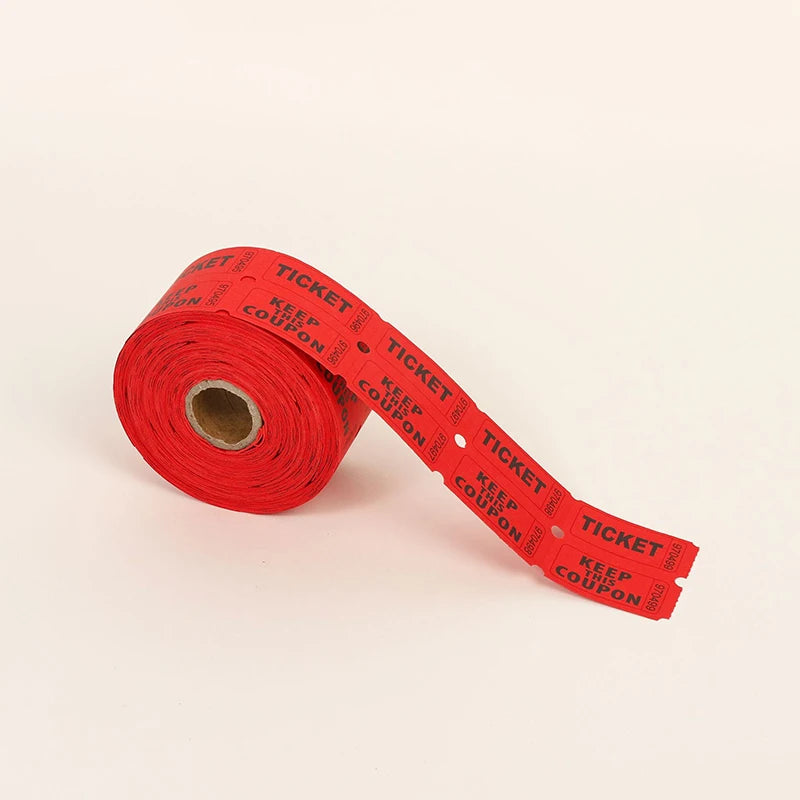 1000-Pc Colorful Raffle Tickets Double Roll | Events & Carnivals Raffle Ticket Roll QXL Red