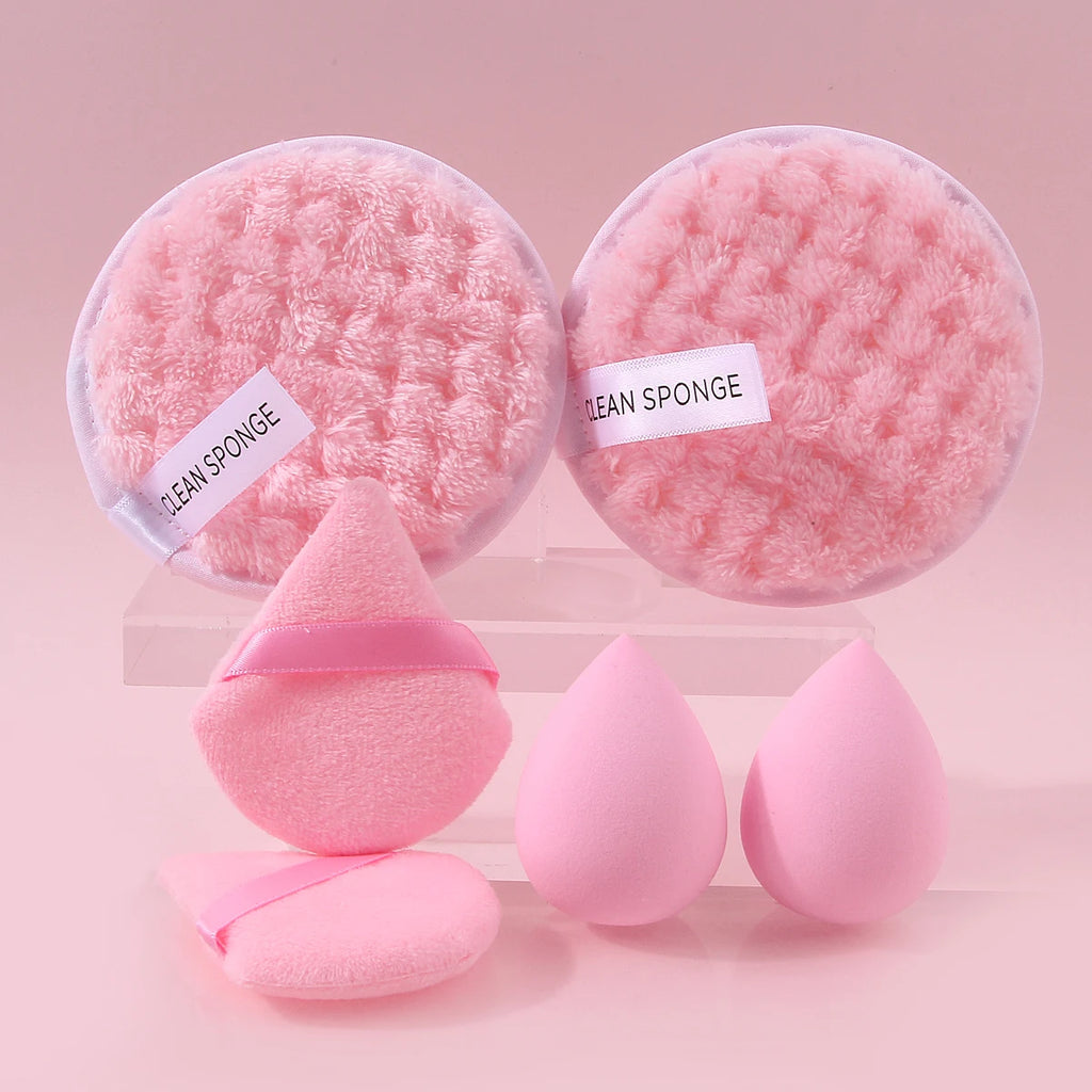 KOSSHOW 6-Pack Pink Makeup Sponge & Powder Puff Set Makeup Sponge Puff QXL