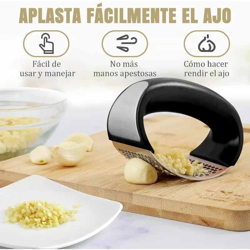 Heavy-Duty Stainless Steel Garlic Press | Lever Crusher Garlic Press QXL