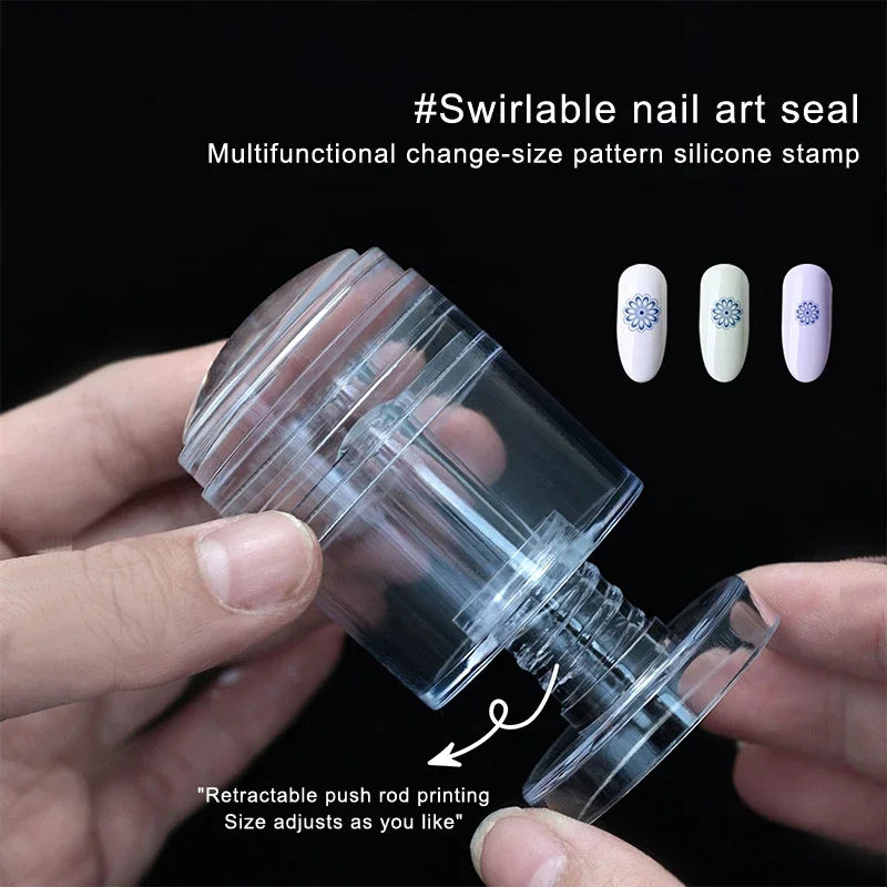 Rotatable Jelly Silicone Nail Stamper & Scraper Set Nail Art Stamper QXL Default Title