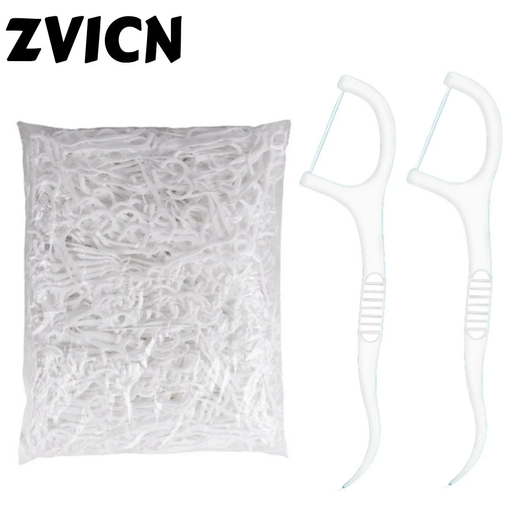 Disposable Floss Picks & Interdental Brushes | 100–1000 Pack Dental Floss Picks QXL