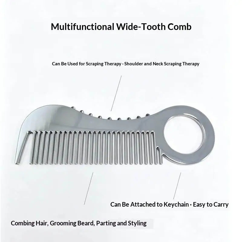 Mini Stainless Steel Beard Comb | Rust-Proof Pocket Grooming Beard Comb QXL Silver