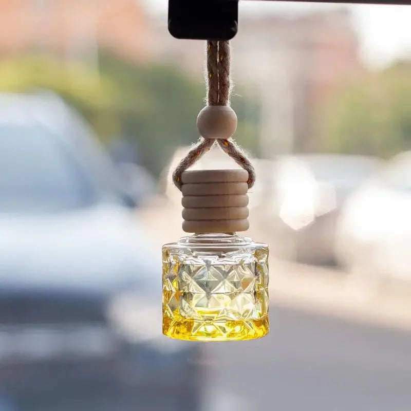 Refillable Car Essential Oil Diffuser Bottle | Glass & Wood Cap Essential Oil Diffuser QXL