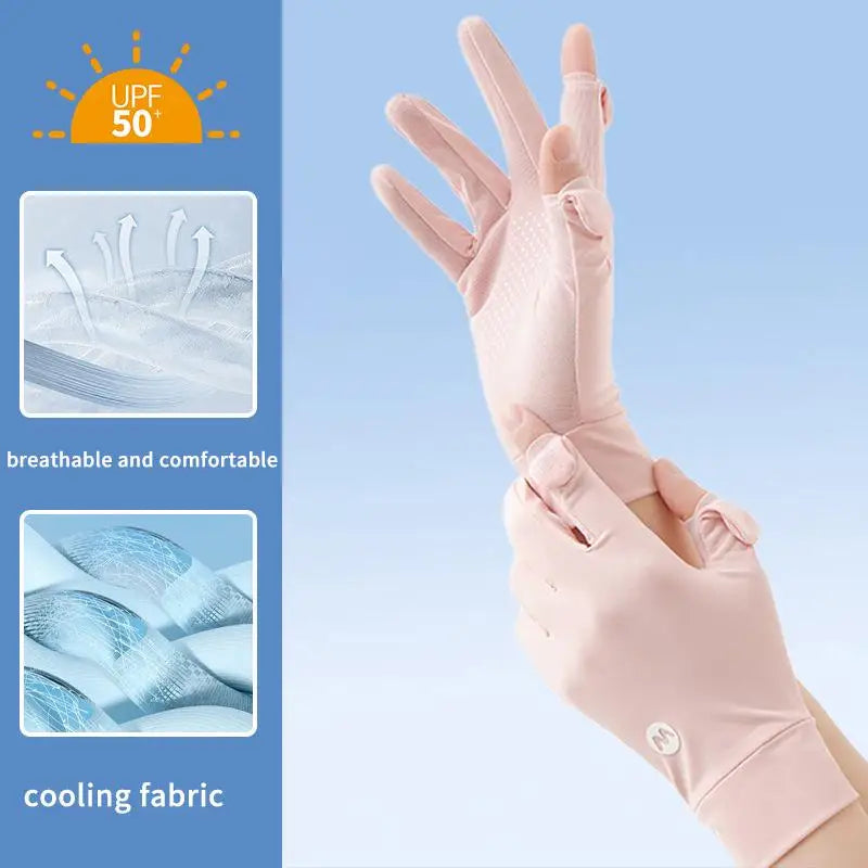 Women's Ice Silk UV Protection Gloves | Driving & Outdoor UV Sun Gloves QXL