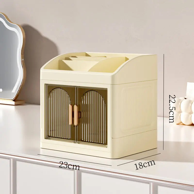 Foldable Multi-Layer Desktop Cosmetics Organizer Cabinet Cosmetics Organizer QXL Transparent 1 layer