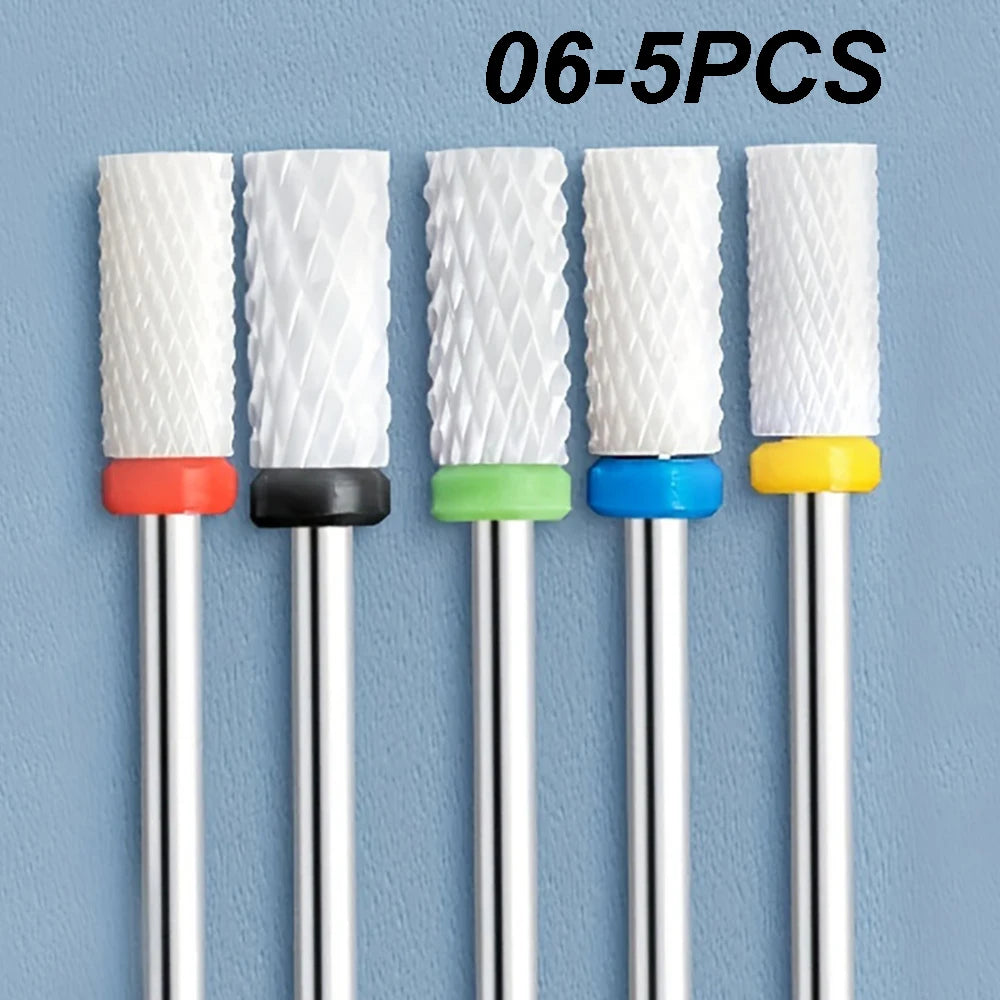 5-Pc Ceramic Nail Drill Bit Set | Manicure & Pedicure Tools Nail Drill Bits QXL 5Pcs Style 6