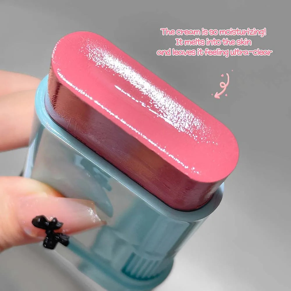 LUCKGO Glazed Watery Blush Stick | Cream Cheek & Lip Tint Cream Blush Stick QXL