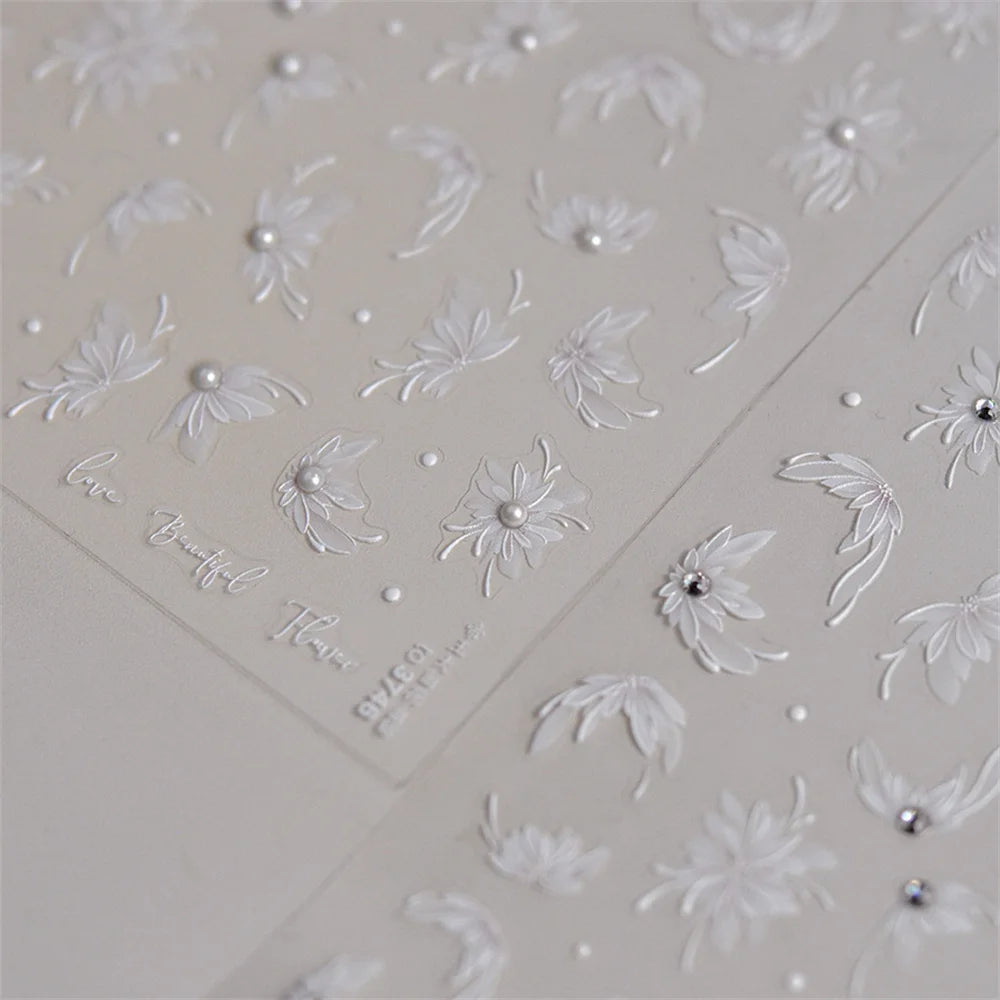 5D Kawaii Dahlia Flower Nail Art Stickers | Self-Adhesive Decals Nail Art Stickers QXL