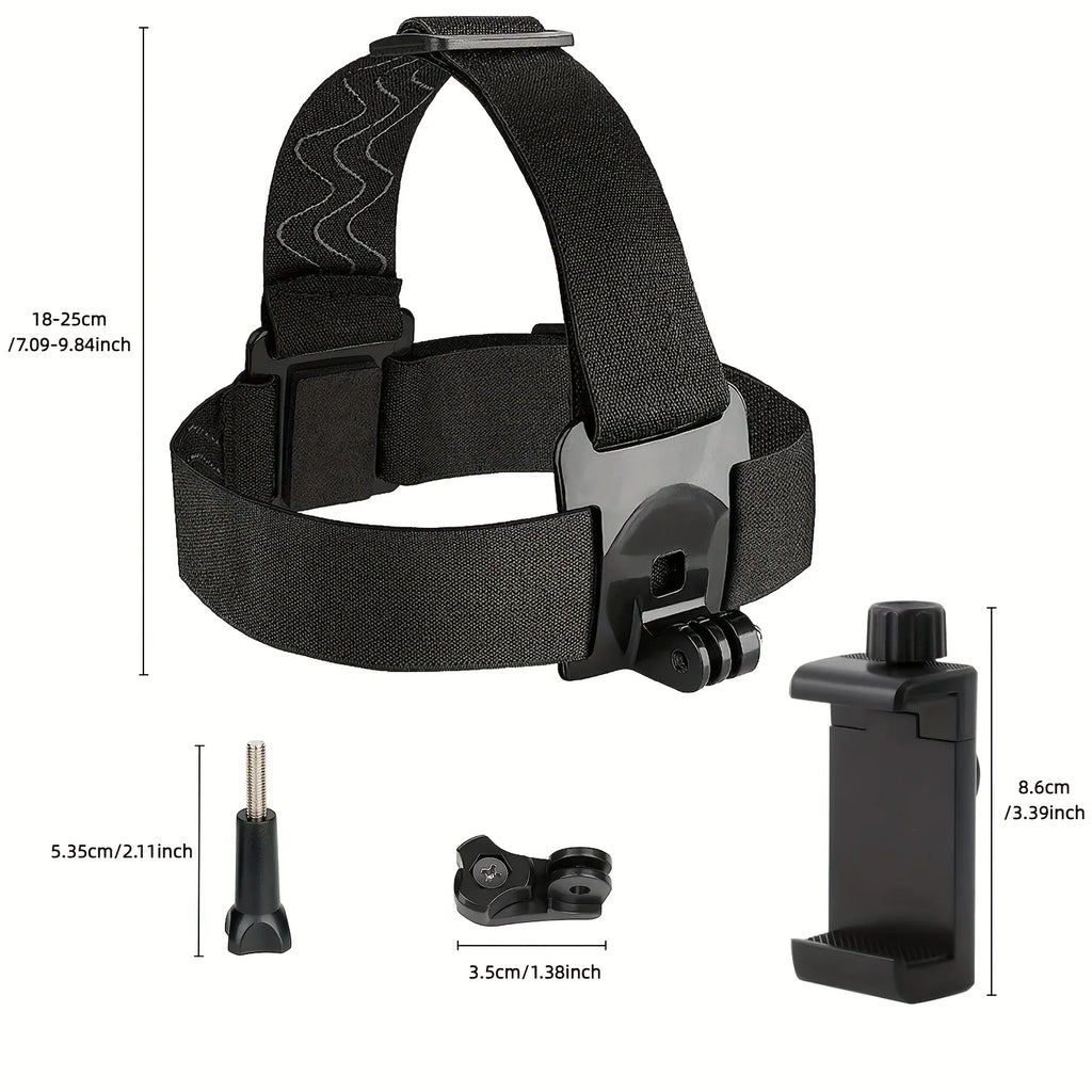 Headband Mount for DJI Osmo Action, Insta360 & GoPro Camera Head Mount QXL