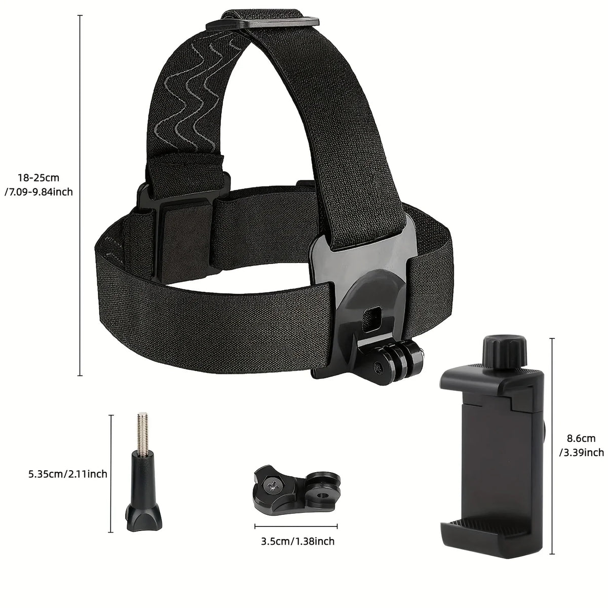 Headband Mount for DJI Osmo Action, Insta360 & GoPro Camera Head Mount QXL