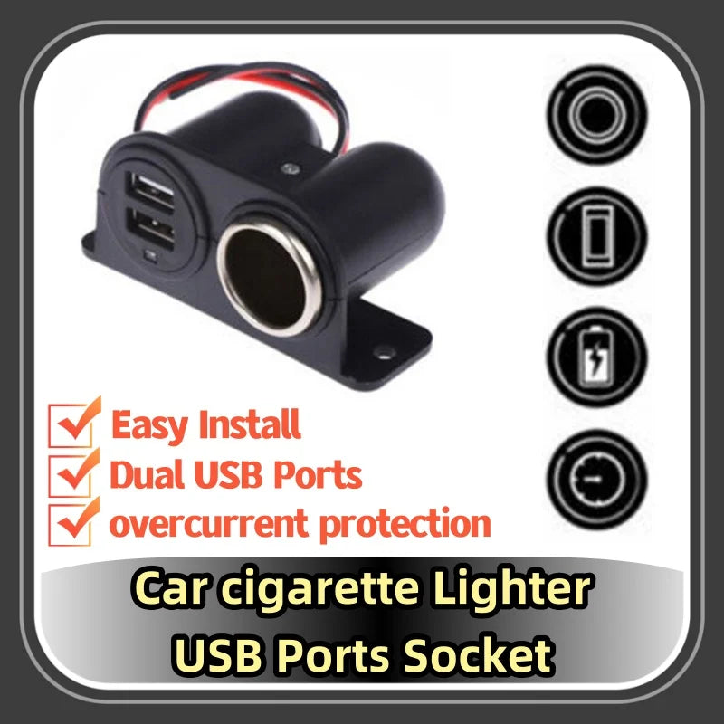 Dual USB Car Charger Socket 5V 3.1A Cigarette Lighter Adapter Car USB Charger QXL
