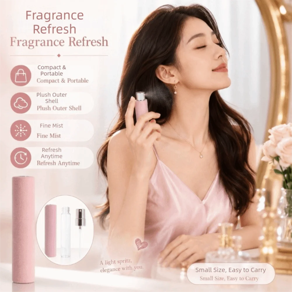 10ml Flocked Refillable Perfume Atomizer | Fine Mist Spray Bottle Perfume Atomizer QXL