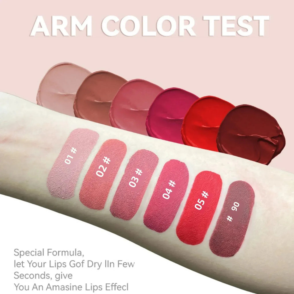 MLSMILE 6-Color Velvet Matte Liquid Lipstick | Long-Lasting Lip Tint Liquid Matte Lipstick QXL