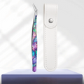 Curved Stainless Steel Eyelash Tweezers | Anti-Static Precision Eyelash Tweezers QXL Style 4