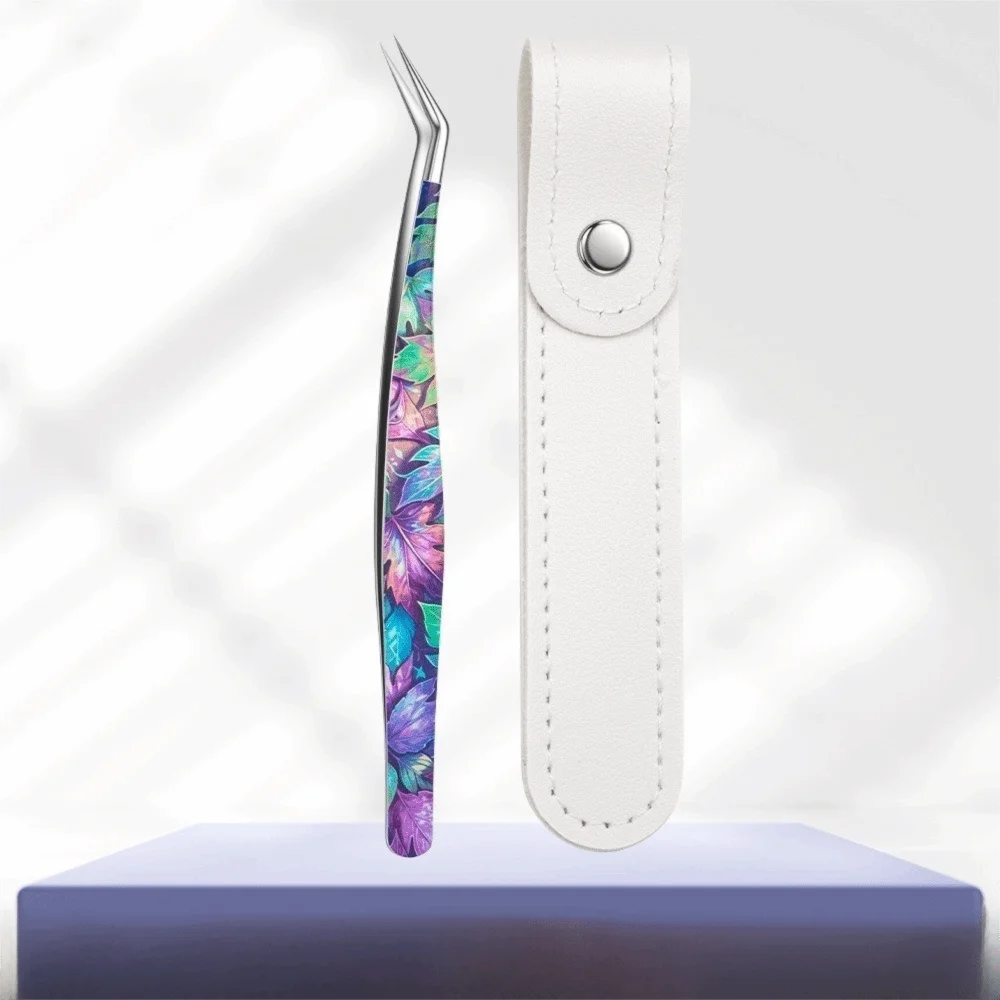 Curved Stainless Steel Eyelash Tweezers | Anti-Static Precision Eyelash Tweezers QXL Style 4