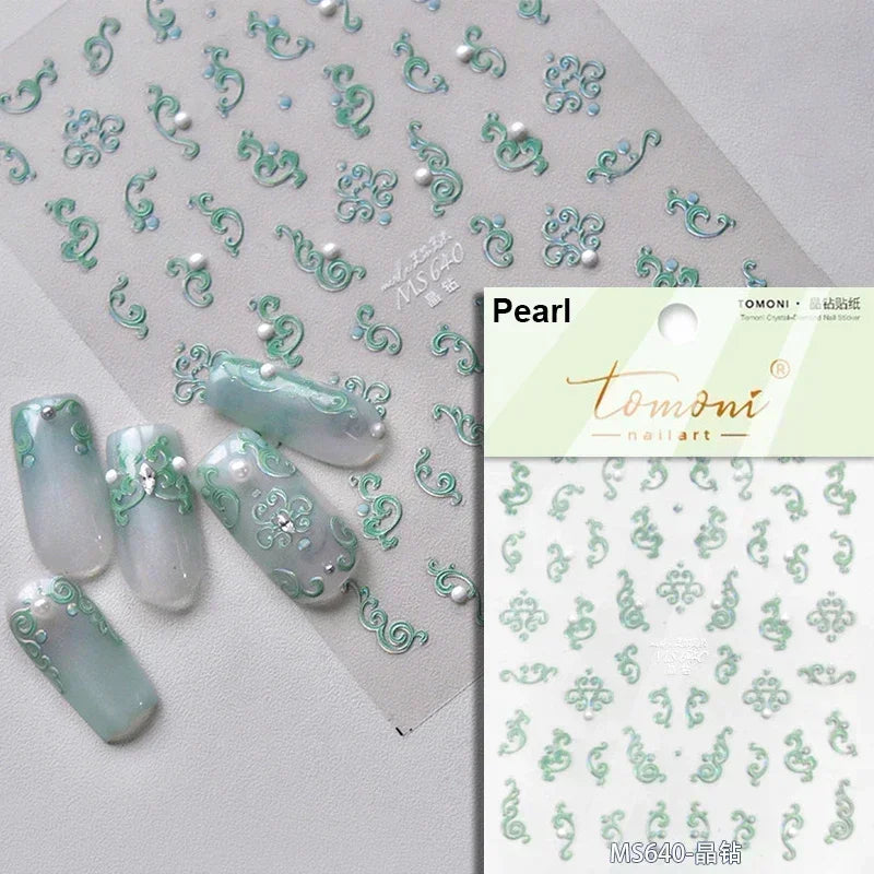5D Baroque Nail Art Stickers | Self-Adhesive Totem Decals