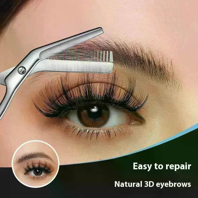 Eyebrow Trimming Scissors with Comb | Stainless Steel Eyebrow Scissors QXL
