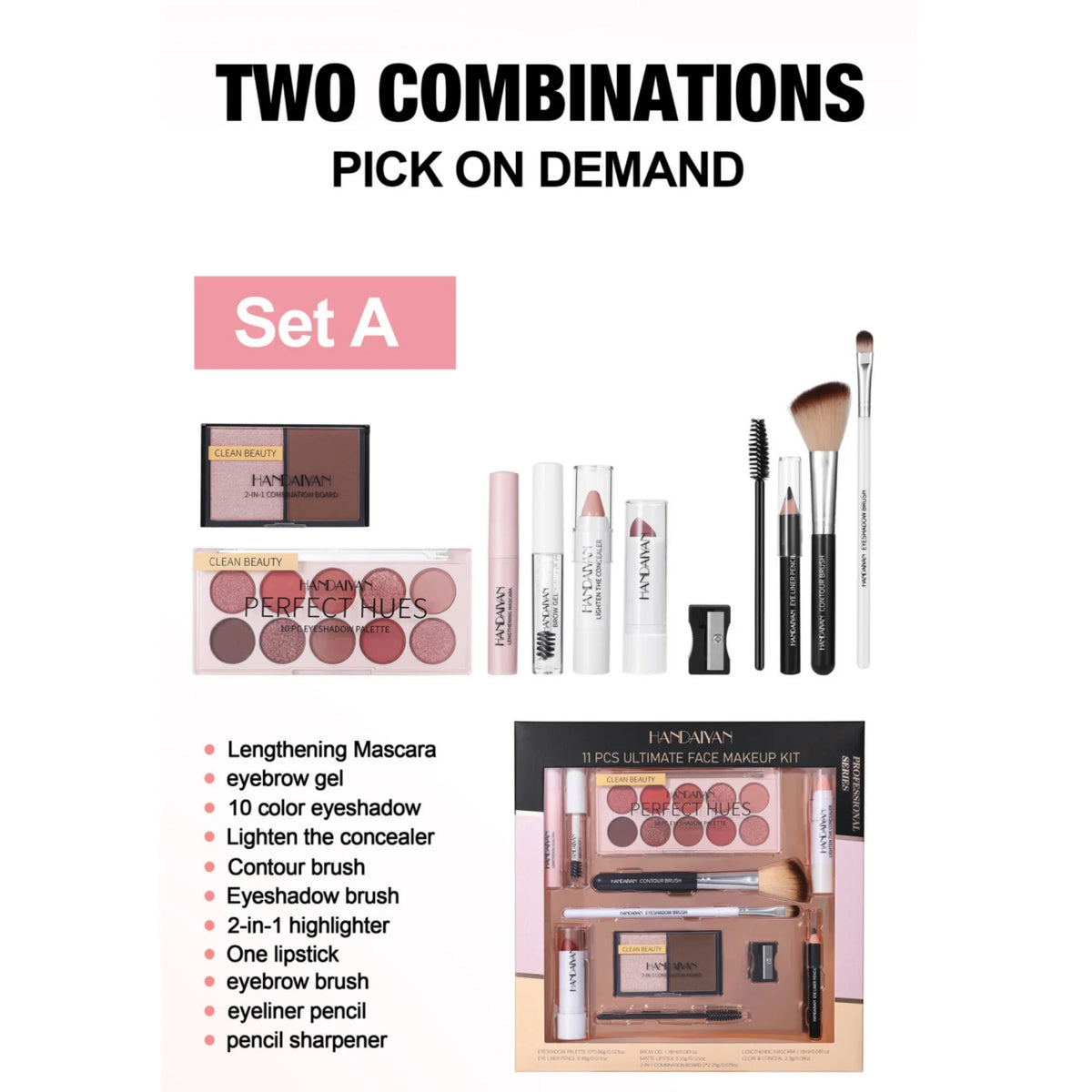 Handaiyan 11-Piece Makeup Kit | Eyeshadow Contour Blush Set Makeup Gift Set QXL