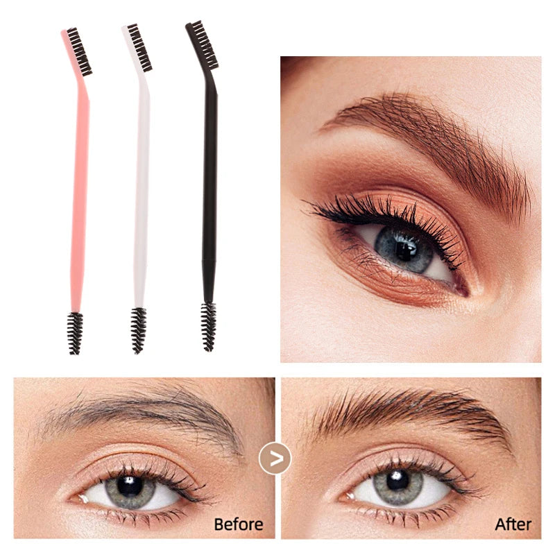 Double-Ended Eyebrow Brush & Eyelash Comb | Reusable Brow Tool Eyebrow Grooming Brush QXL