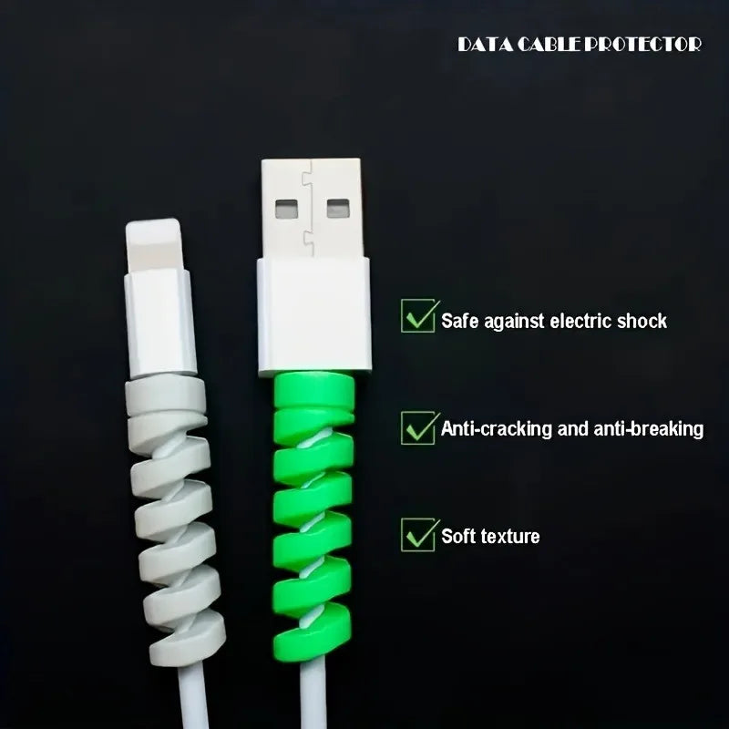 Silicone Spiral Cable Protector Sleeve | Charging Cable Winder Cable Protector Sleeve QXL