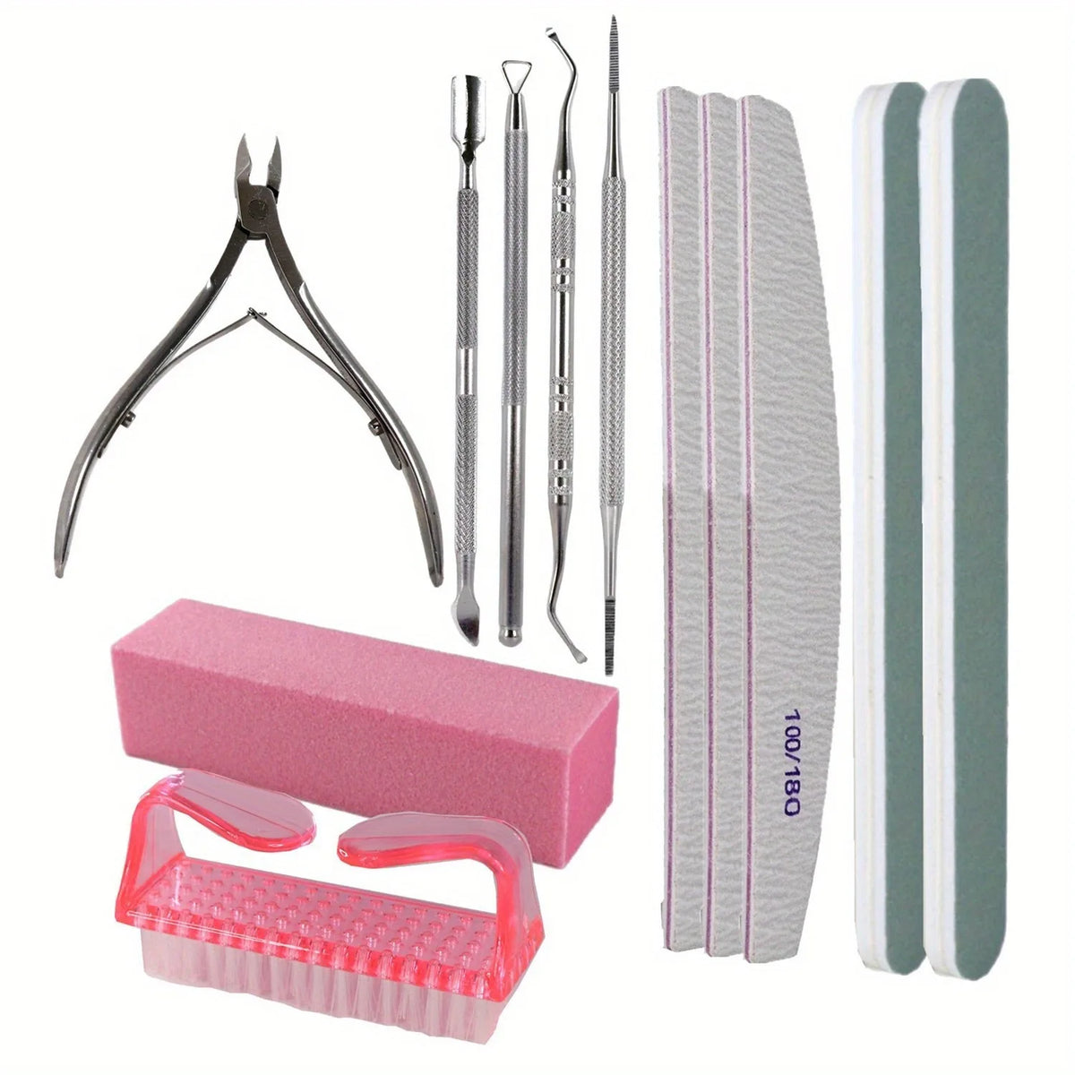 Professional Cuticle Nipper Set | Pusher, Buffer & Peeler Kit Cuticle Tool Set QXL