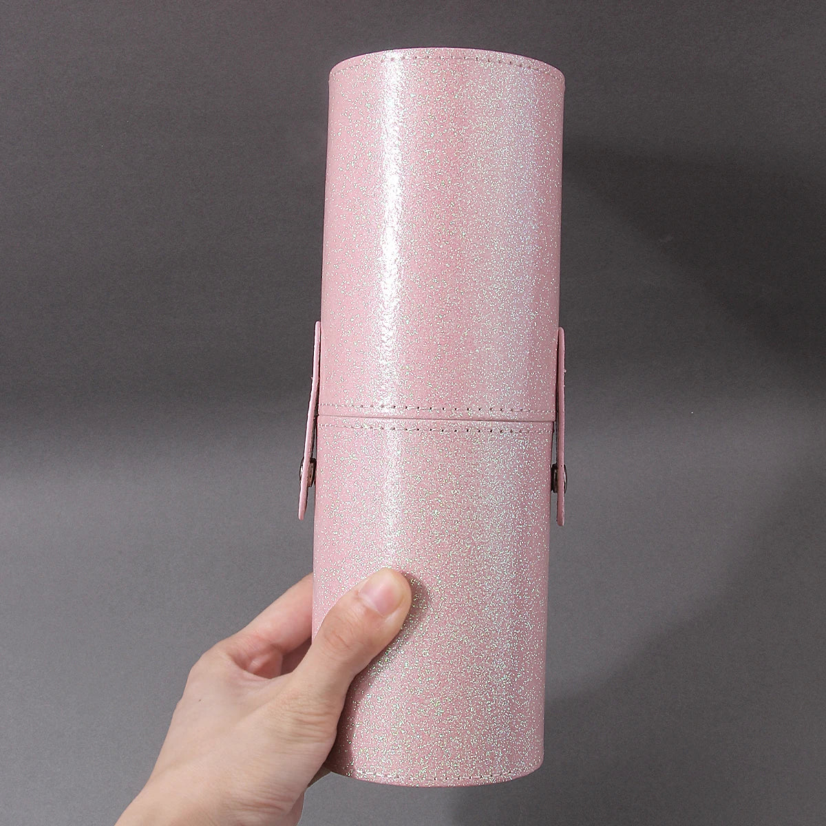 Glitter Pink Makeup Brush Holder | Cylinder Organizer 23cm Makeup Brush Holder QXL