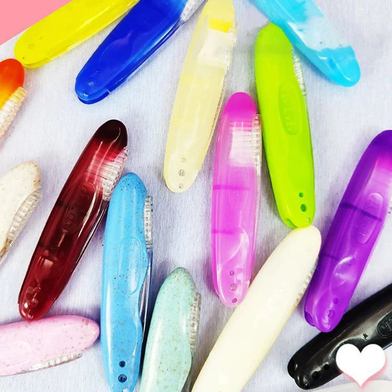 5-Pack Folding Travel Toothbrush | Soft Portable Camping Travel Toothbrush Set QXL