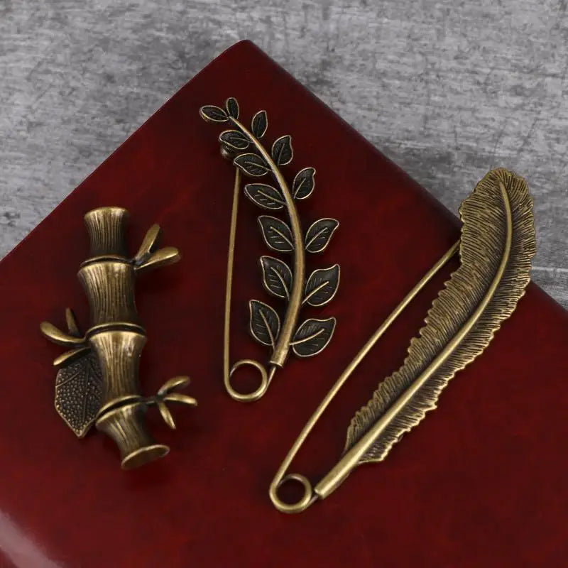 Vintage Bronze Twig Feather Large Brooch Pin | Sweater Scarf Fashion Brooch Pin QXL