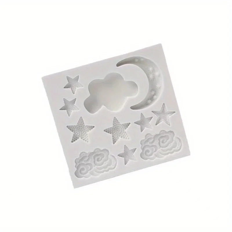 Moon Star Cloud Silicone Baking Mold – Cake & Candy Decoration Silicone Baking Mold QXL 1pc