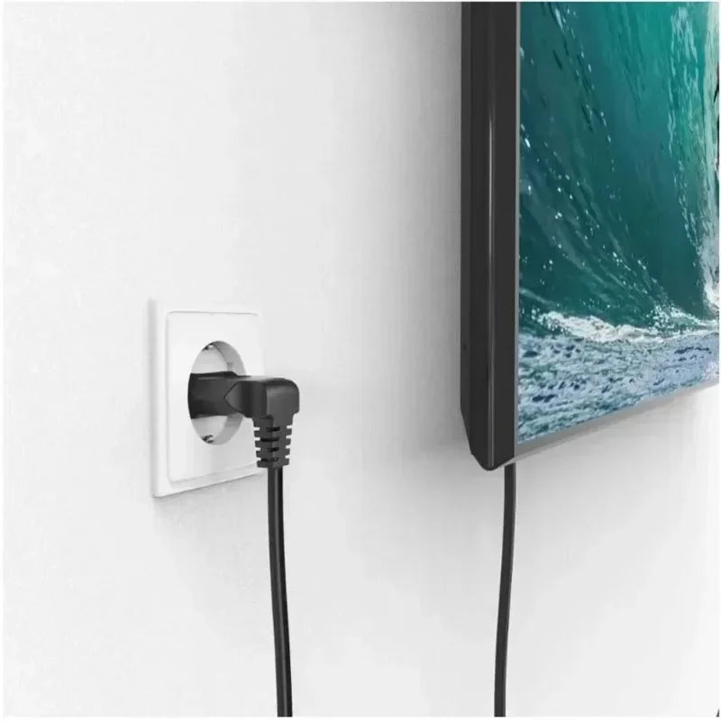 EU CEE 2-Prong Angled Extension Cord | Male to Female Cable Power Extension Cord QXL