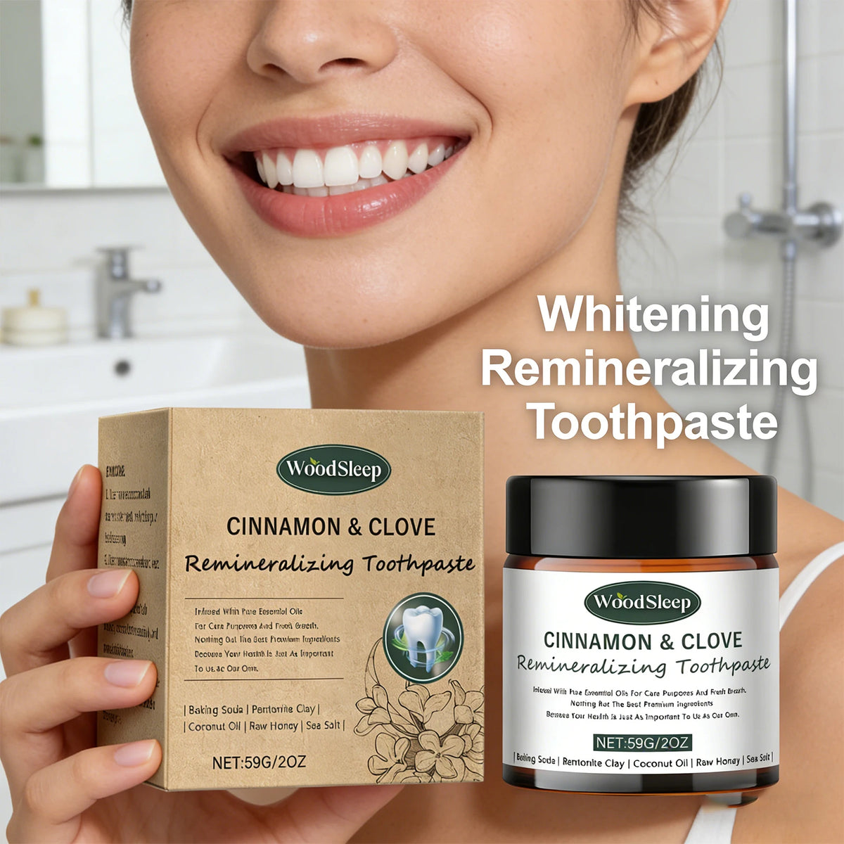 Natural Teeth Whitening Powder | Remineralizing Tooth Powder 59g Whitening Tooth Powder QXL