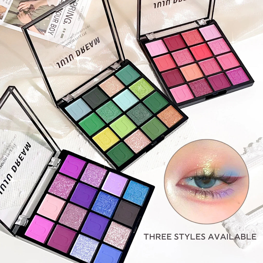 16-Color Eyeshadow Palette | Glitter, Shimmer & Matte Eyeshadow Palette QXL