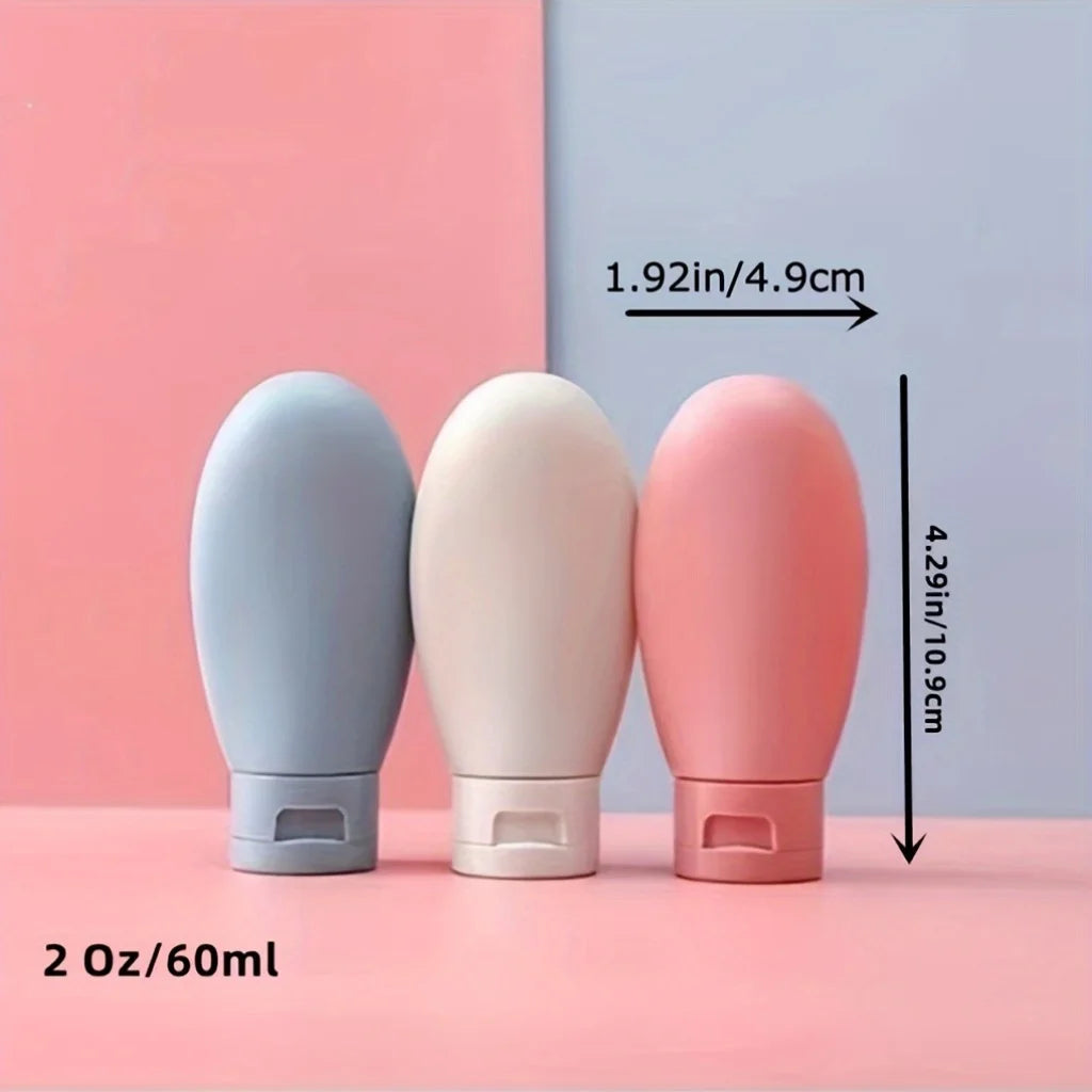 3-Pack 60ml Refillable Travel Squeeze Bottles – Mini Set Travel Bottle Set QXL