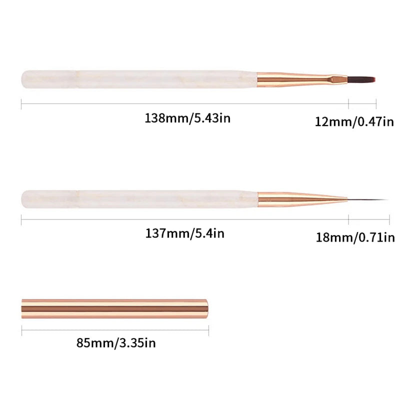 French Plaid Nail Art Brush Set | Grid & Line Drawing Pen Nail Art Brush QXL