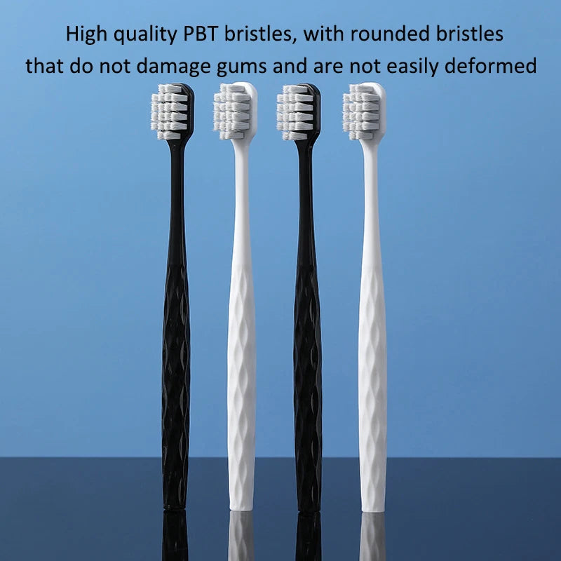 2-Pack Silver Ion Antibacterial Soft Toothbrushes – Wide Head Manual Toothbrush Set QXL