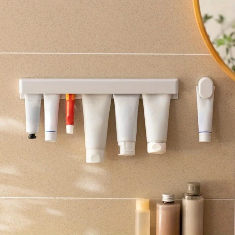 Wall-Mounted Toothpaste & Toothbrush Holder | Adhesive Rack Bathroom Organizer Rack QXL