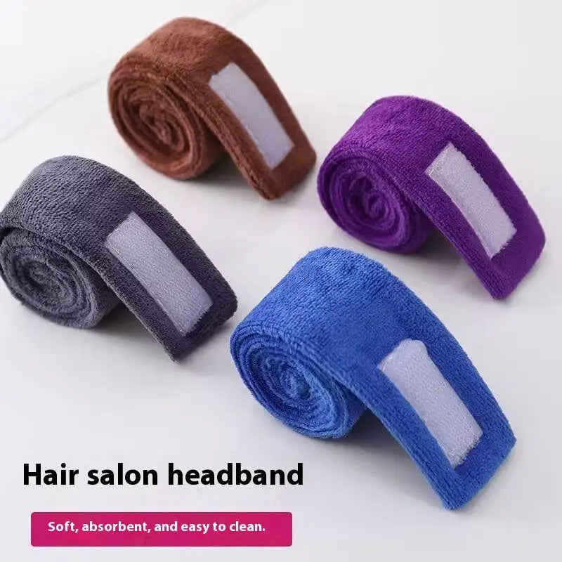 Adjustable Microfiber Salon Hair Dye Headband | Face Wash Wrap Salon Hair Headband QXL