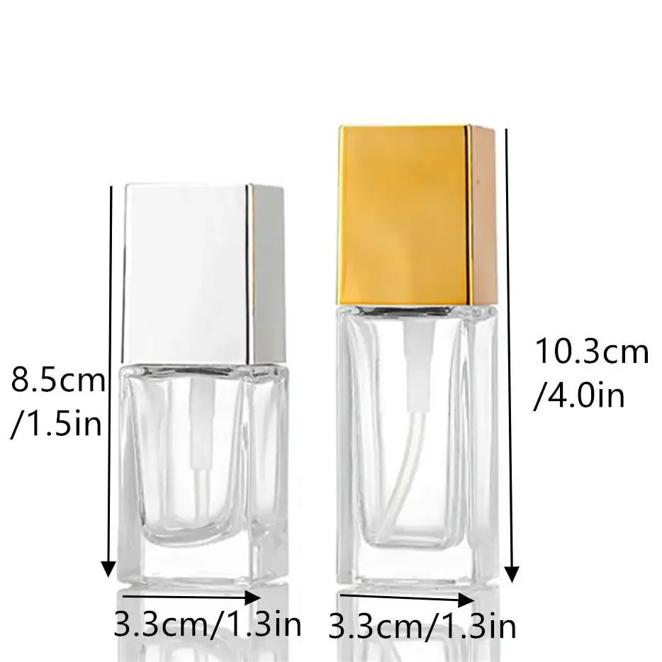 15/30ml Square Frosted Glass Pump Bottle | Refillable Foundation Glass Pump Bottle QXL