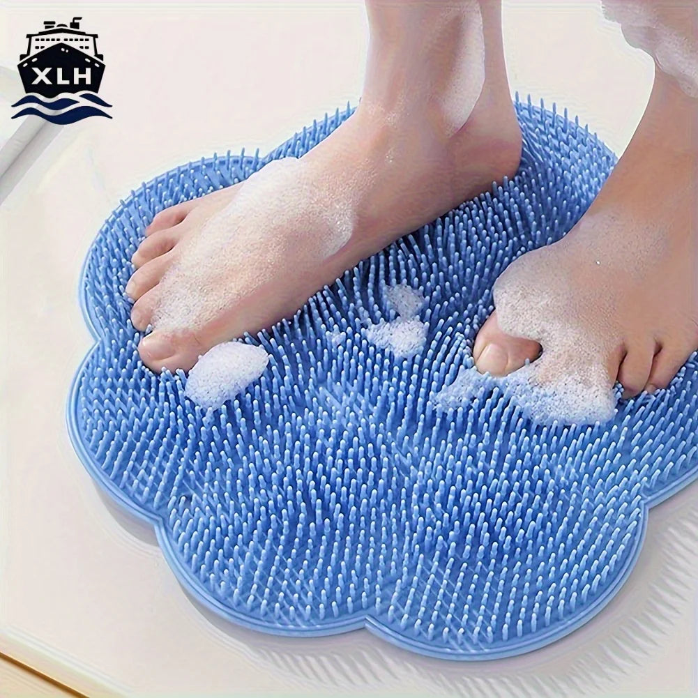 Silicone Foot Scrubber Mat with Suction Cups | Shower Exfoliator Foot Scrubber Mat QXL