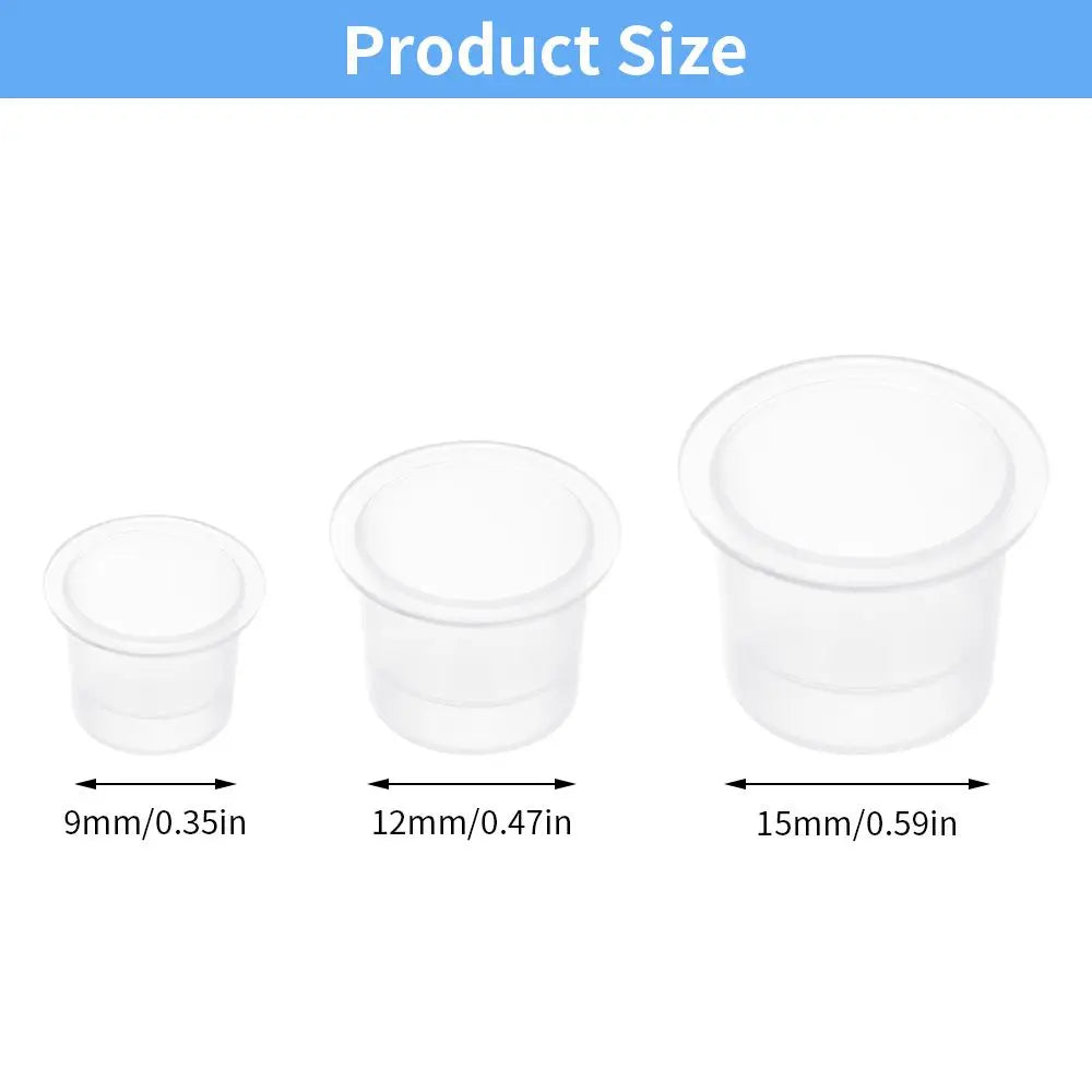100-Pack Disposable Tattoo Ink Caps S/M/L | Pigment Cups Tattoo Ink Caps QXL