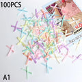 100-Pack Satin Ribbon Bows 20-30mm | DIY Craft & Gift Decor Ribbon Bow Embellishments QXL A1