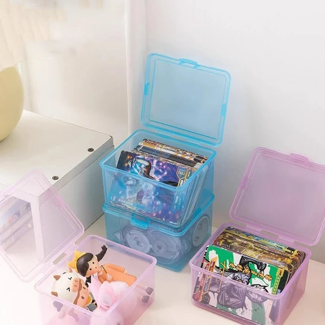 Transparent Plastic Photocard Storage Box | Desk Organizer Card Storage Box QXL