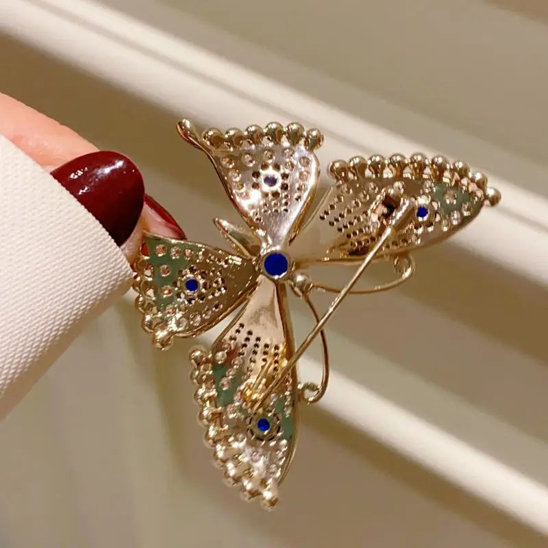 Pearl Rhinestone Butterfly Flower Brooch for Women | Luxury Pin Fashion Brooch Pin QXL