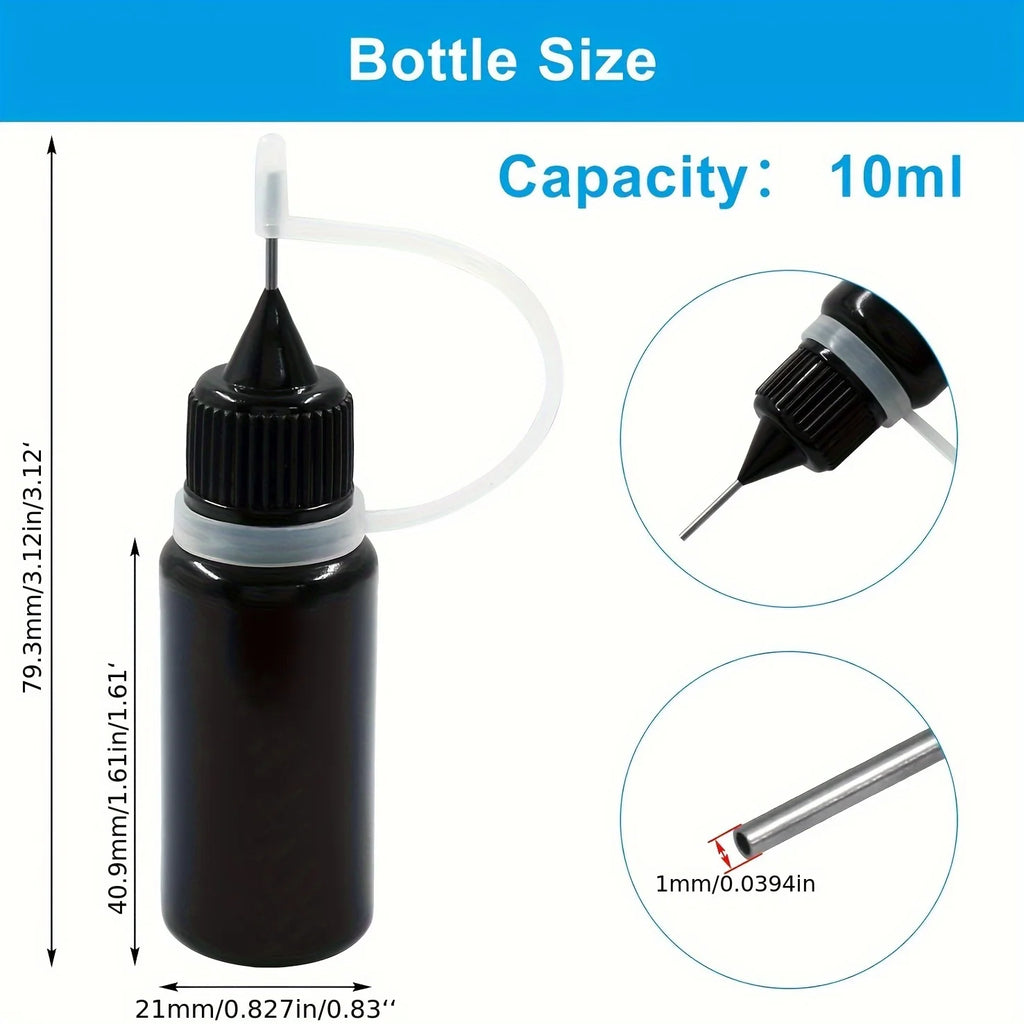 6-Pack Black Light-Proof Precision Tip Squeeze Bottles & Funnels Precision Squeeze Bottles QXL