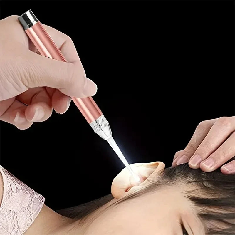 LED Light Ear Cleaner Scoop | Stainless Steel Visual Ear Pick Ear Cleaning Tool QXL