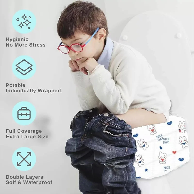 30-Pack Disposable Toilet Seat Covers | Waterproof Travel Toilet Seat Covers QXL