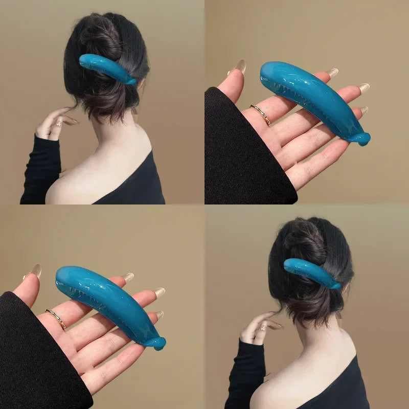 6-Color Banana Clip Hair Claw | Ponytail Buckle for Women Banana Hair Clip QXL