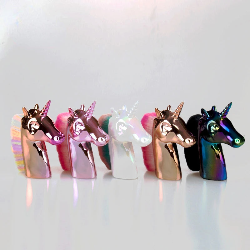 Unicorn Powder Blush Brush | Gradient Rainbow Makeup Tool Makeup Blush Brush QXL
