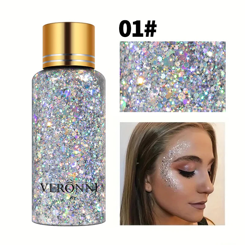 VERONNI Mermaid Sequin Body Glitter Gel | Festival & Party Body Glitter Gel QXL 01