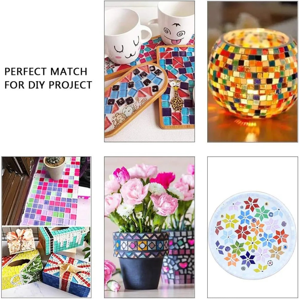 250g Ceramic Mosaic Tile Chips 210pcs | DIY Crafts & Decor Mosaic Tile Chips QXL
